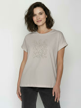 Sandstone: Sportliches T-Shirt aus Bio-Baumwolle mit Rollup Sleeve für Damen [26464]