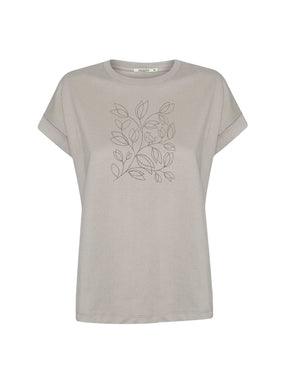 Sandstone: Sportliches T-Shirt aus Bio-Baumwolle mit Rollup Sleeve für Damen [26468]