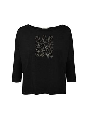 Black: Gemütliches Longsleeve aus Viskose (LENZING™ ECOVERO™) Mix für Damen [26473]