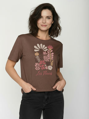 Earth Wood: Kastiges T-Shirt aus Bio-Baumwolle für Damen [26484]