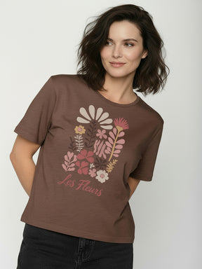 Earth Wood: Kastiges T-Shirt aus Bio-Baumwolle für Damen [26485]