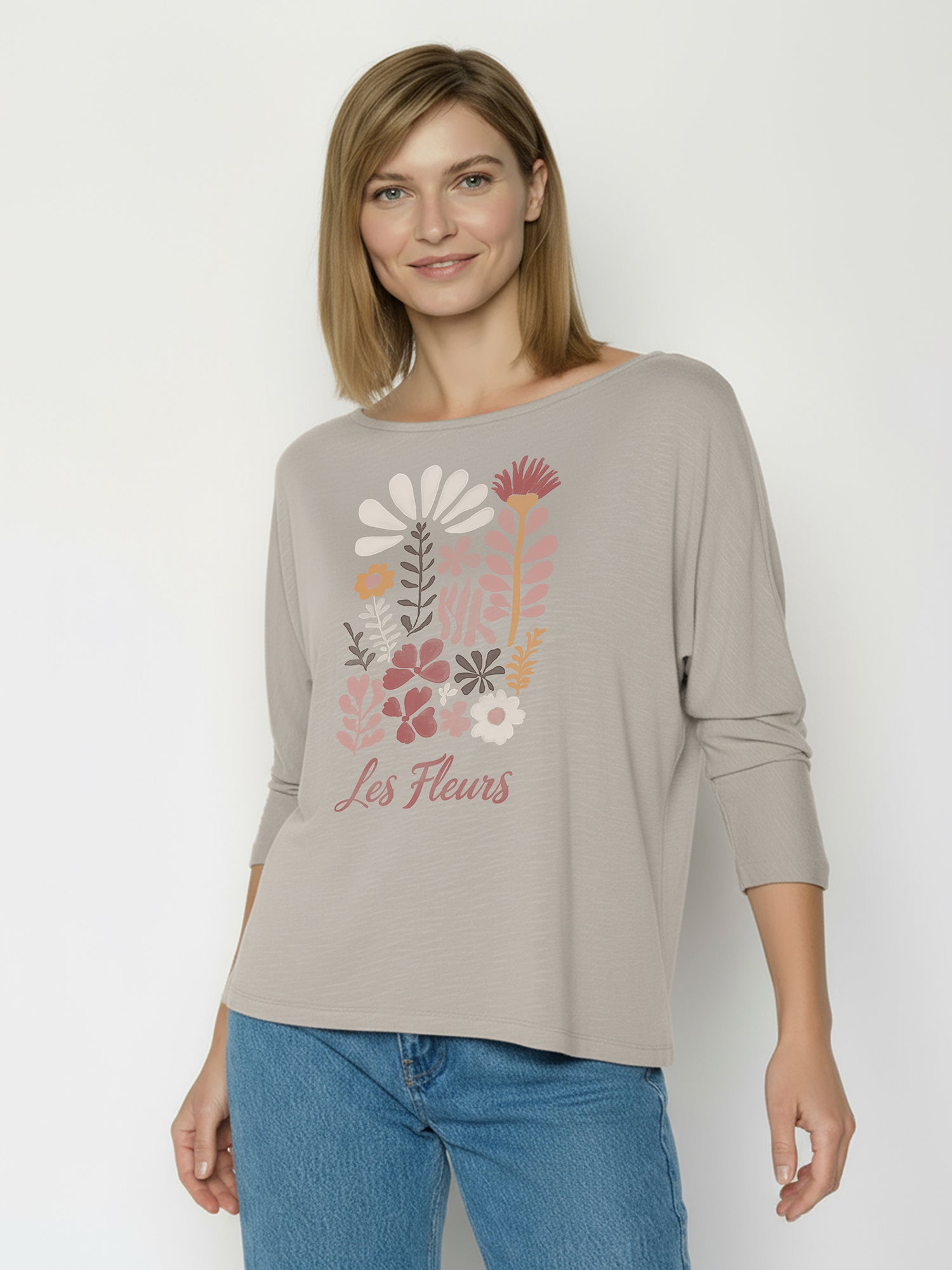 Sandstone: Gemütliches Longsleeve aus Viskose (LENZING™ ECOVERO™) Mix für Damen [26490]