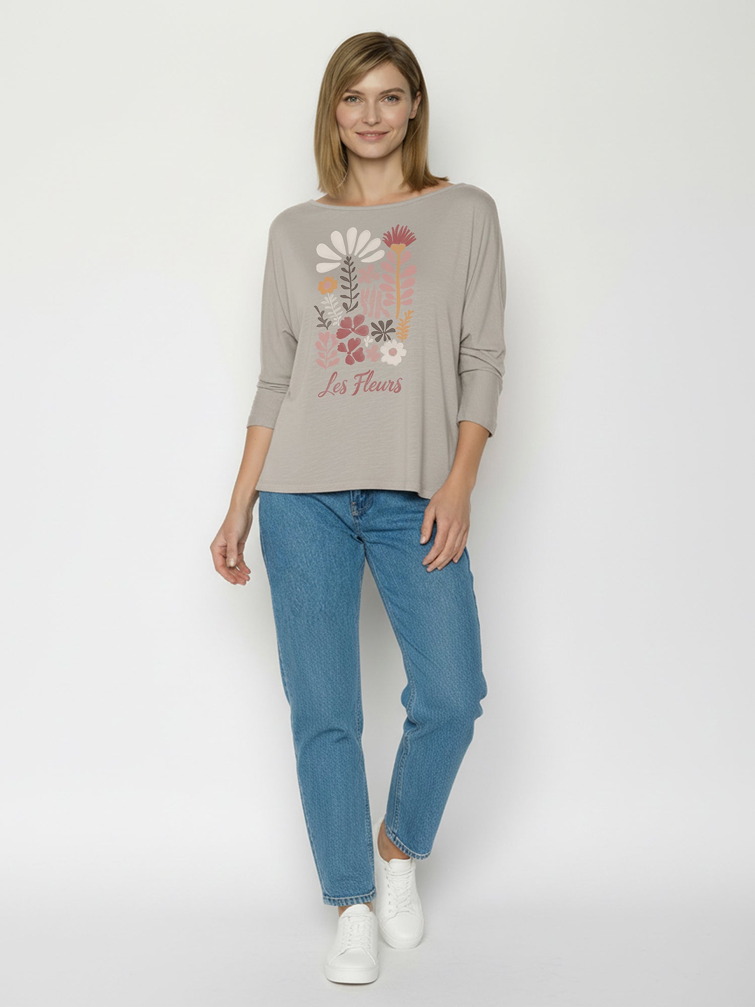 Sandstone: Gemütliches Longsleeve aus Viskose (LENZING™ ECOVERO™) Mix für Damen [26491]