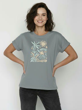 Fogstone: Sportliches T-Shirt aus Bio-Baumwolle mit Rollup Sleeve für Damen [26525]