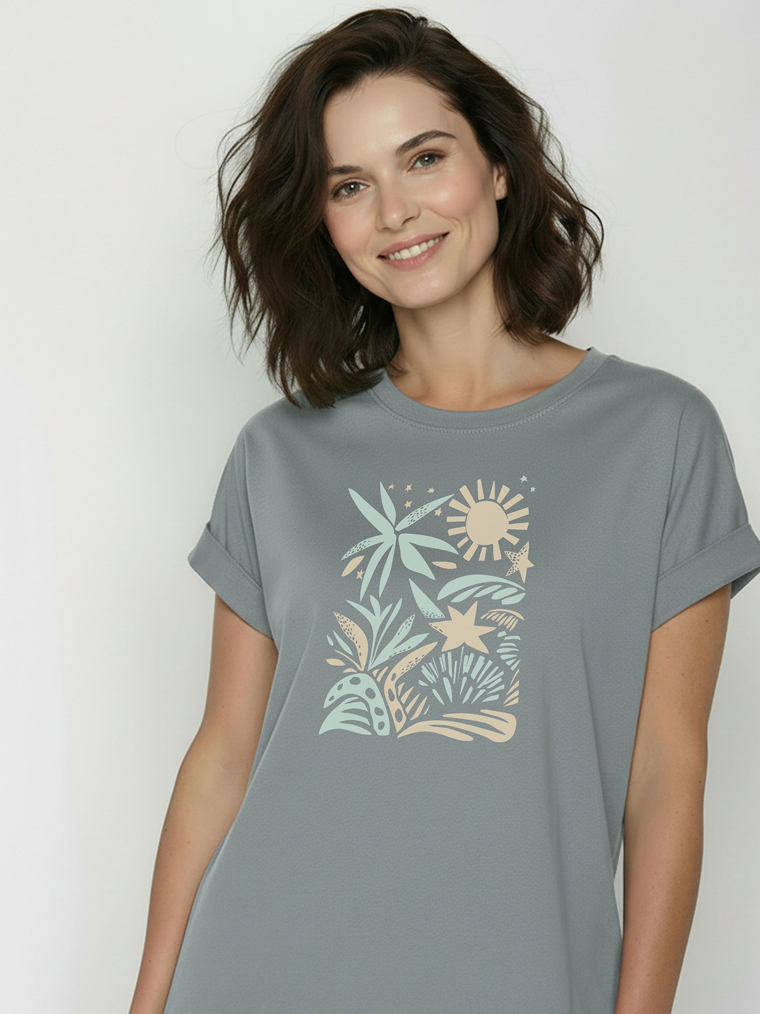 Fogstone: Sportliches T-Shirt aus Bio-Baumwolle mit Rollup Sleeve für Damen [26526]