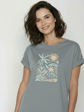 Fogstone: Sportliches T-Shirt aus Bio-Baumwolle mit Rollup Sleeve für Damen [26526]