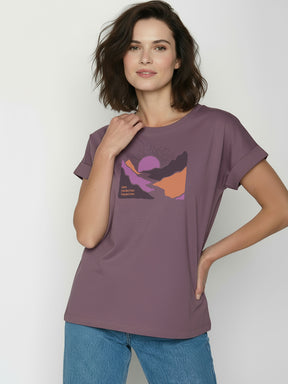 Moorberry: Sportliches T-Shirt aus Bio-Baumwolle mit Rollup Sleeve für Damen [26541]