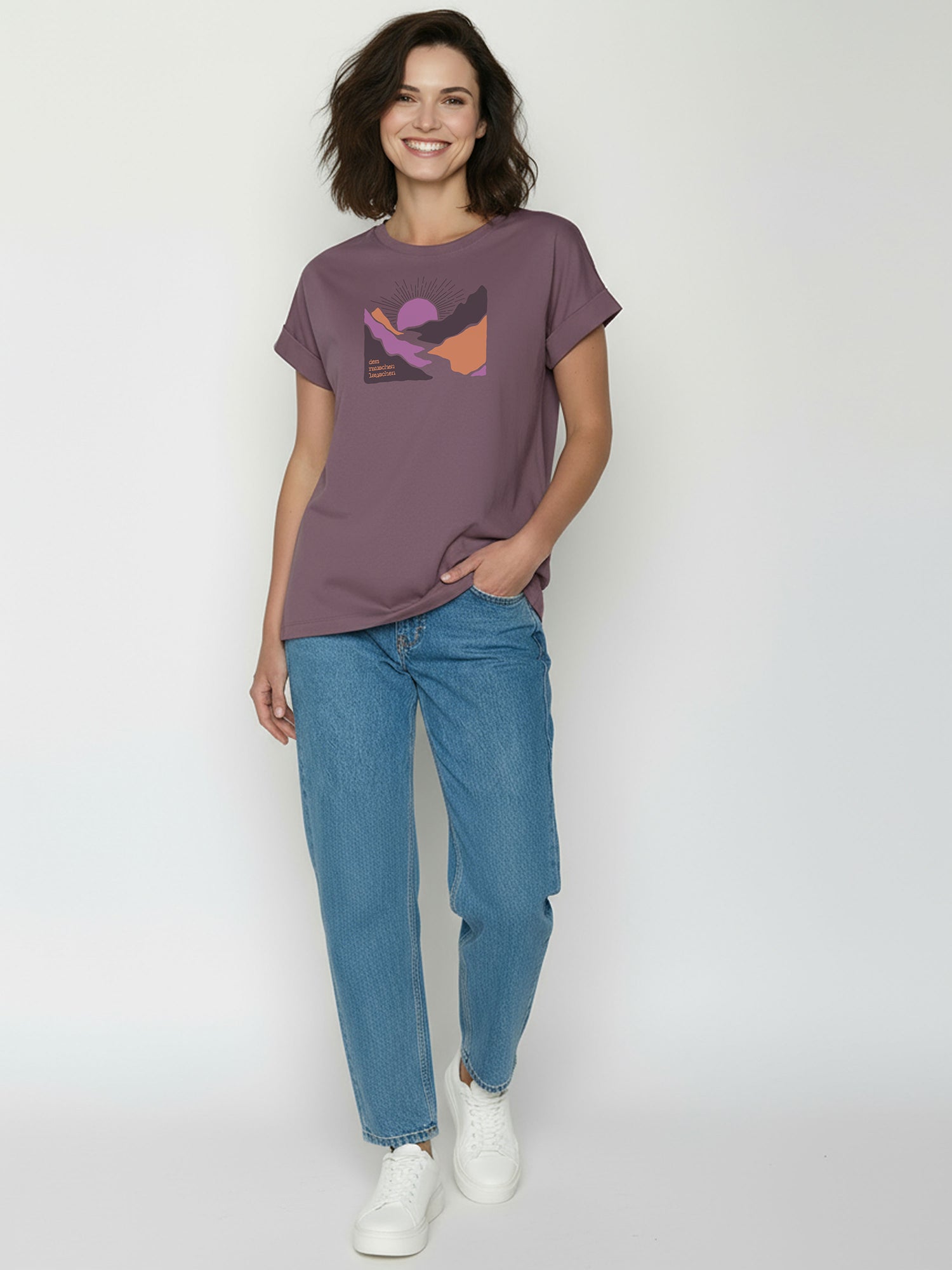 Moorberry: Sportliches T-Shirt aus Bio-Baumwolle mit Rollup Sleeve für Damen [26543]