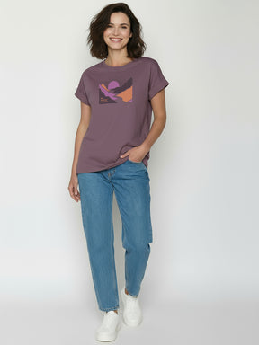 Moorberry: Sportliches T-Shirt aus Bio-Baumwolle mit Rollup Sleeve für Damen [26543]