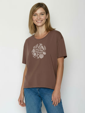 Earth Wood: Lässiges T-Shirt aus Bio-Baumwoll-Mix für Damen [26561]
