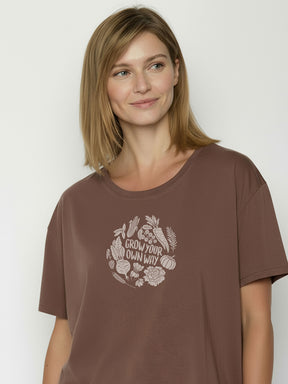 Earth Wood: Lässiges T-Shirt aus Bio-Baumwoll-Mix für Damen [26562]