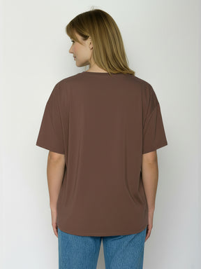 Earth Wood: Lässiges T-Shirt aus Bio-Baumwoll-Mix für Damen [26564]
