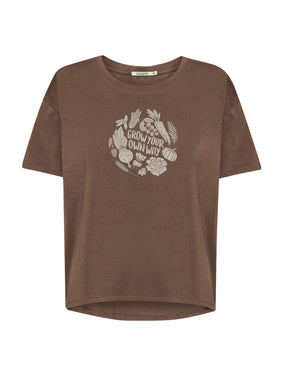 Earth Wood: Lässiges T-Shirt aus Bio-Baumwoll-Mix für Damen [26565]