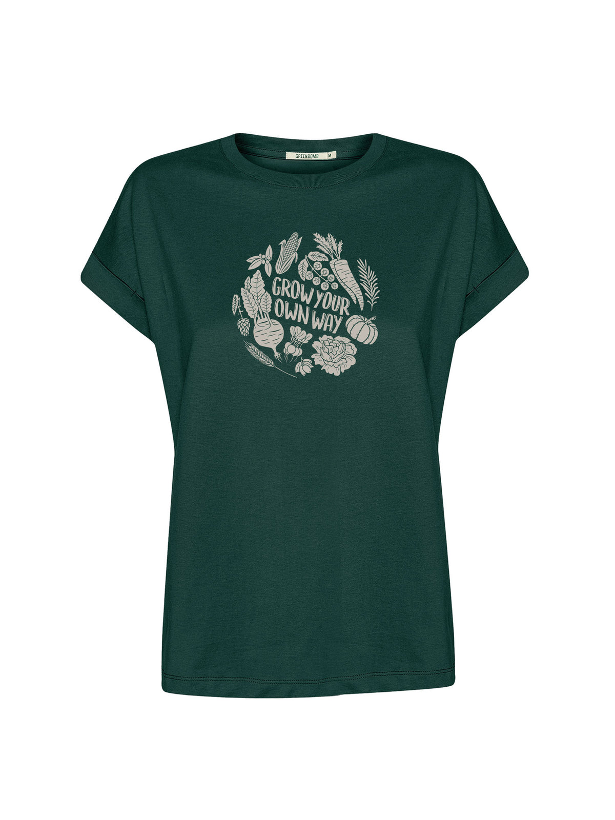 Petrol Green: Sportliches T-Shirt aus Bio-Baumwolle mit Rollup Sleeve für Damen [26570]