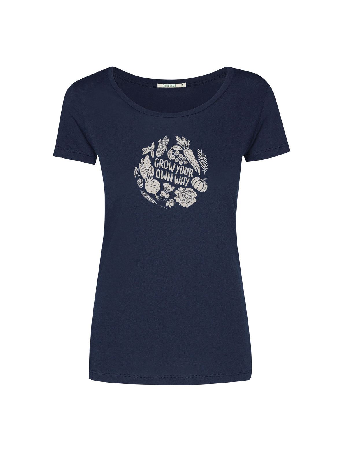 Navy: Sportliches T-Shirt aus Bio-Baumwolle für Damen [26575]