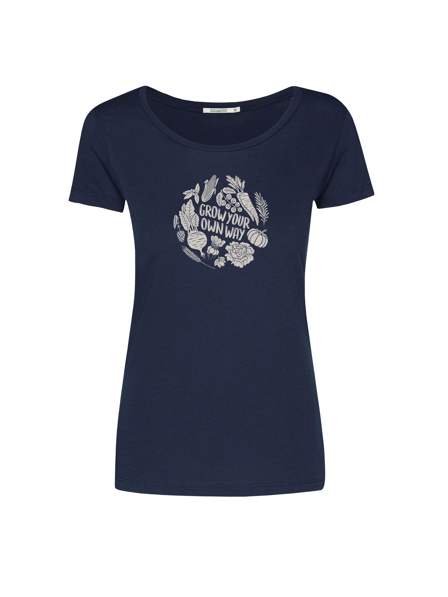 Navy: Sportliches T-Shirt aus Bio-Baumwolle für Damen [26575]
