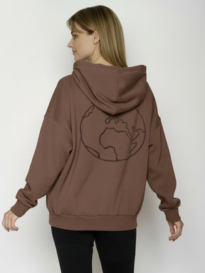 Earth Wood: Lässiger Hoodie aus Bio-Baumwolle für Damen [26585]