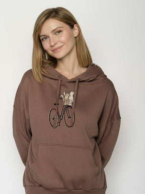 Earth Wood: Lässiger Hoodie aus Bio-Baumwolle für Damen [26624]