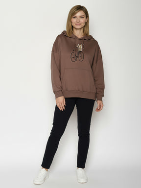 Earth Wood: Lässiger Hoodie aus Bio-Baumwolle für Damen [26625]