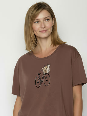 Earth Wood: Lässiges T-Shirt aus Bio-Baumwoll-Mix für Damen [26629]