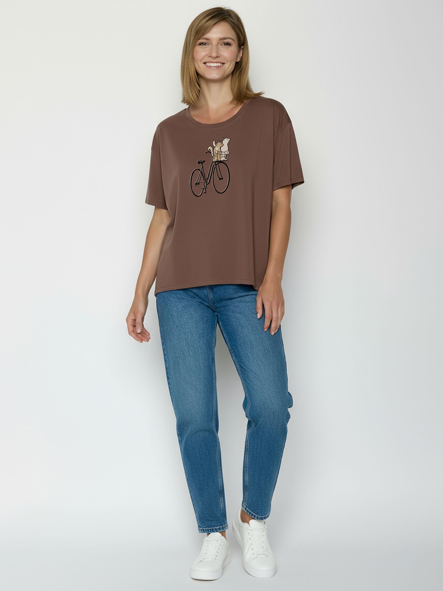 Earth Wood: Lässiges T-Shirt aus Bio-Baumwoll-Mix für Damen [26630]
