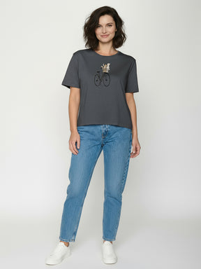 Gravel: Kastiges T-Shirt aus Bio-Baumwolle für Damen [26635]