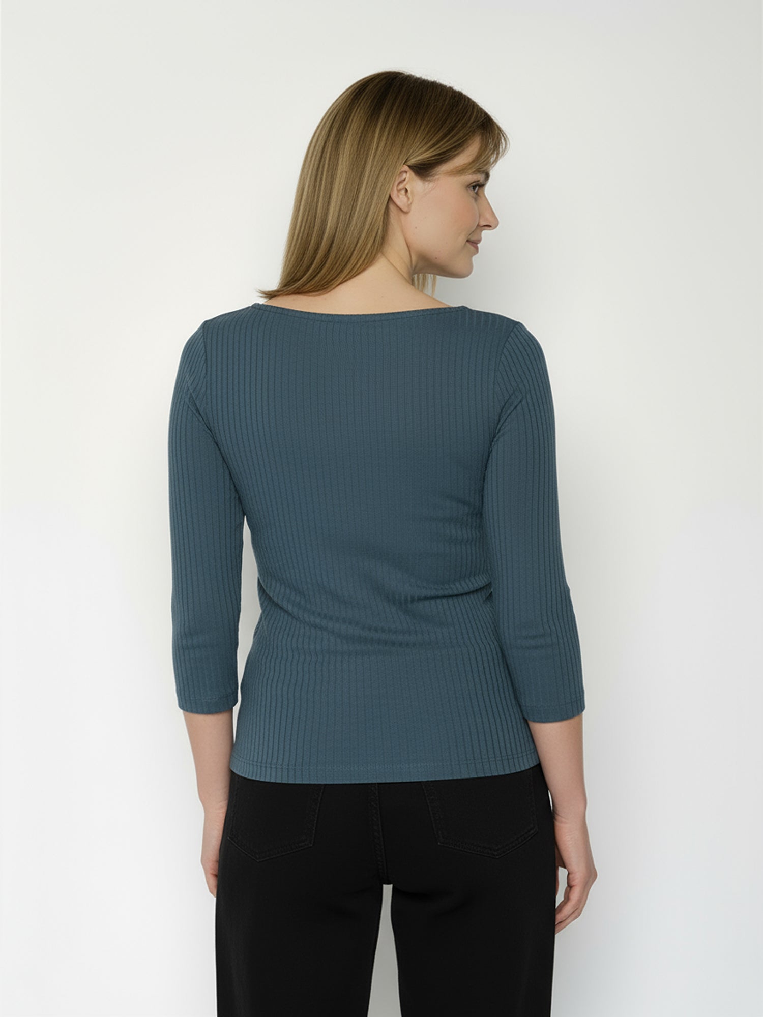 Ash Blue: Sportliches Longsleeve aus LENZING™ TENCEL™ Mix für Damen [26691]