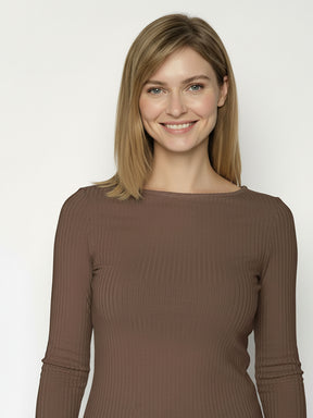 Earth Wood: Sportliches Longsleeve aus LENZING™ TENCEL™ Mix für Damen [26693]