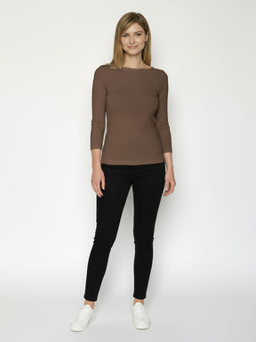 Earth Wood: Sportliches Longsleeve aus LENZING™ TENCEL™ Mix für Damen [26694]