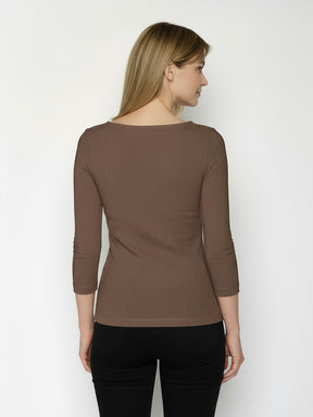 Earth Wood: Sportliches Longsleeve aus LENZING™ TENCEL™ Mix für Damen [26695]