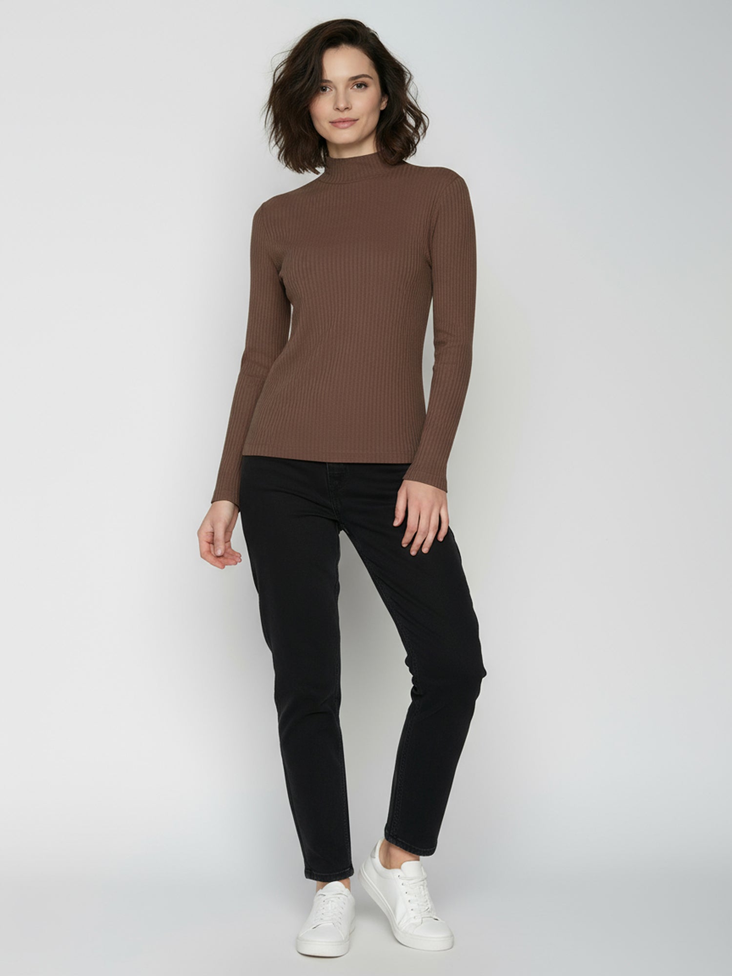 Earth Wood: Lässiges Longsleeve aus LENZING™ TENCEL™ Mix für Damen [26709]