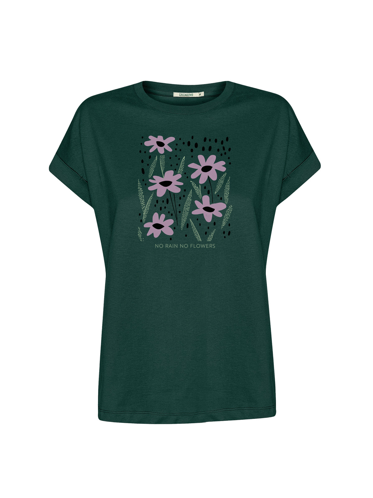 Petrol Green: Sportliches T-Shirt aus Bio-Baumwolle mit Rollup Sleeve für Damen [26829]