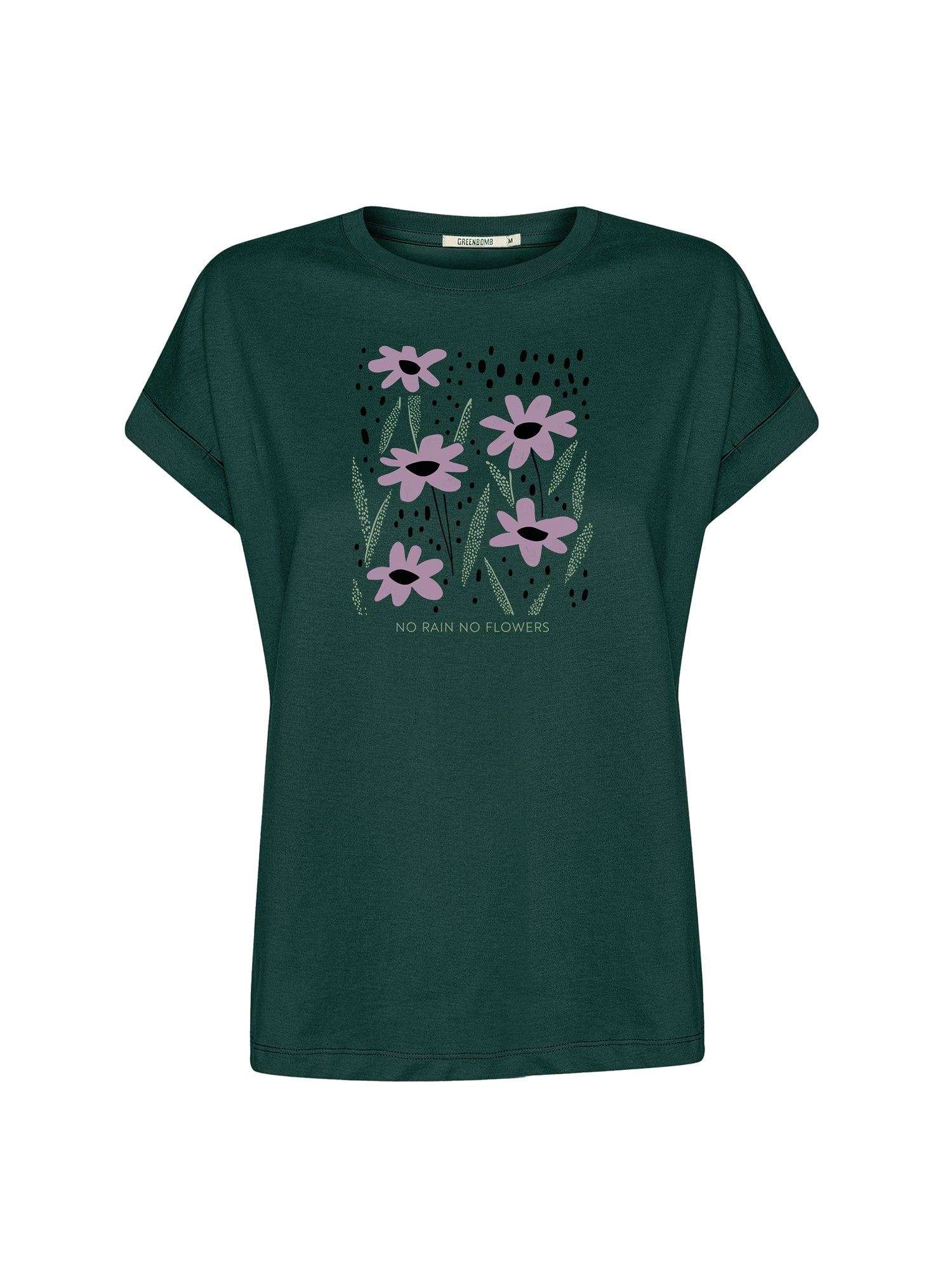 Petrol Green: Sportliches T-Shirt aus Bio-Baumwolle mit Rollup Sleeve für Damen [26829]