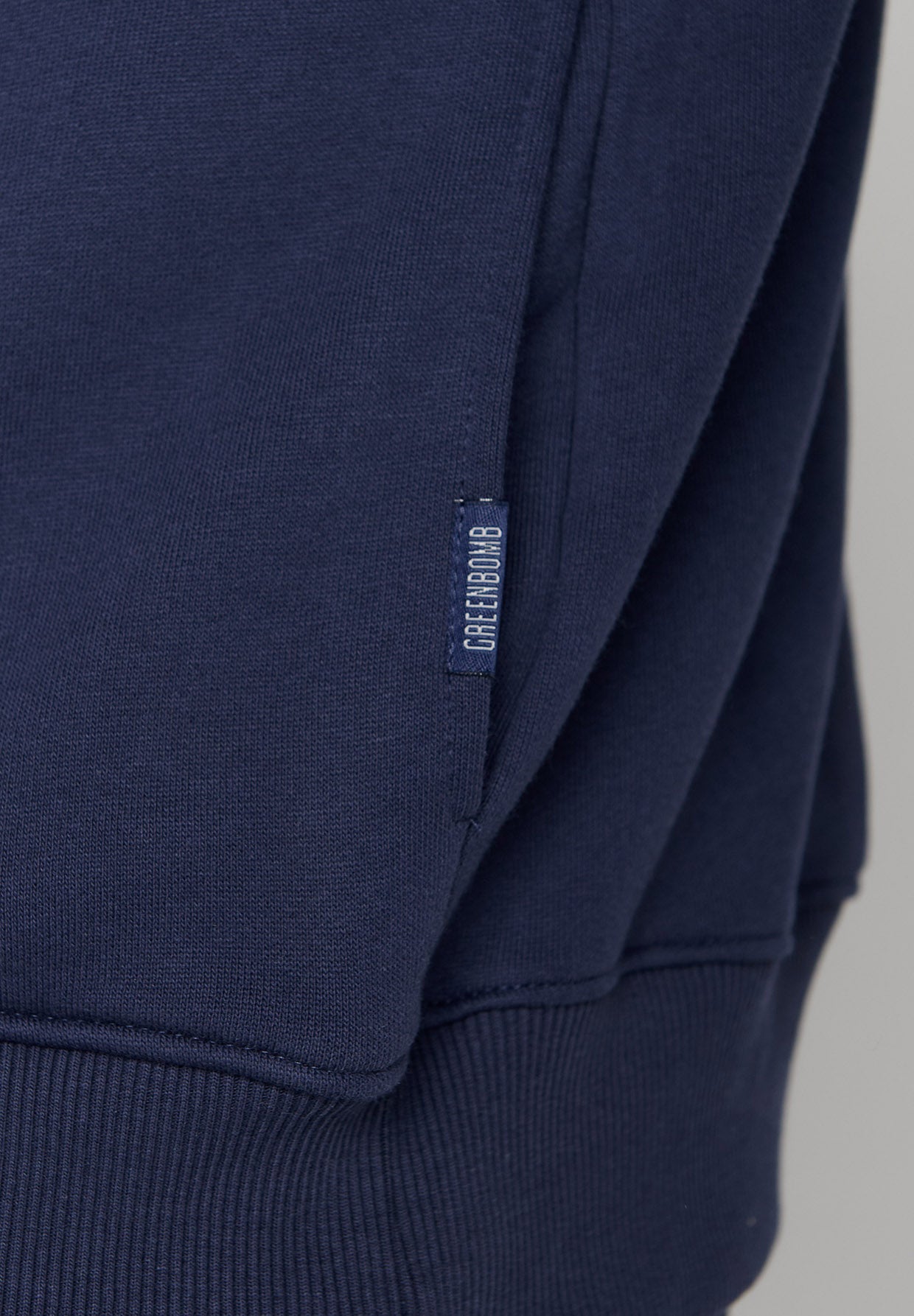 Navy: Kuschliger Hoodie aus Bio-Baumwolle für Herren [2419]