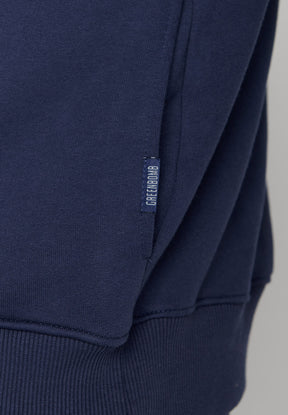 Navy: Kuschliger Hoodie aus Bio-Baumwolle für Herren [2419]