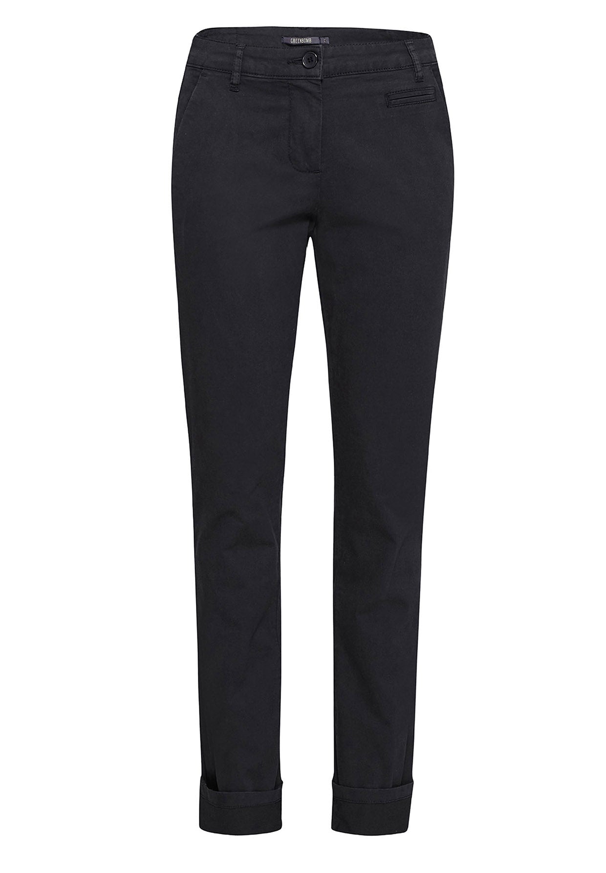 Schwarz:  Gemütliche Chino aus Bio-Baumwoll Mix für Damen [2505]