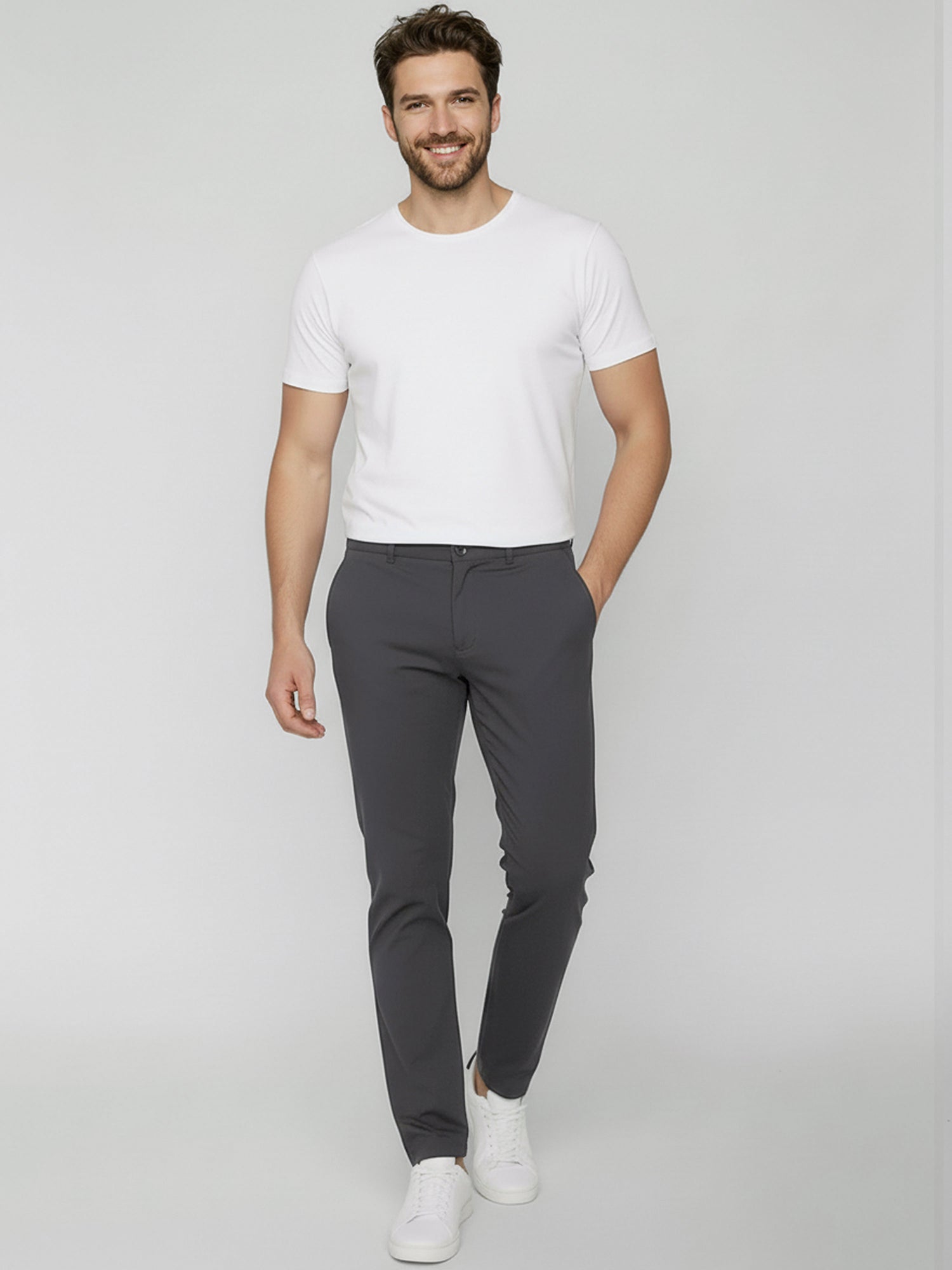 Grey: Gemütliche Chino aus Bio-Baumwoll Mix für Herren [26936]