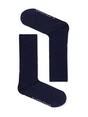 Navy: Lässige Socken aus Bio-Baumwoll Mix für Unisex [26939]