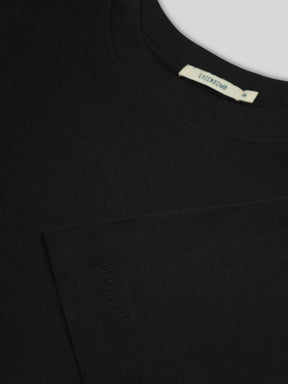 Black: Lässiges Oversize-T-Shirt aus Bio-Baumwolle für Herren [27019]
