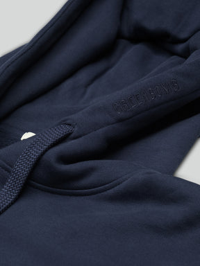 Navy: Gemütlicher Hoodie aus Bio-Baumwolle für Herren [27020]