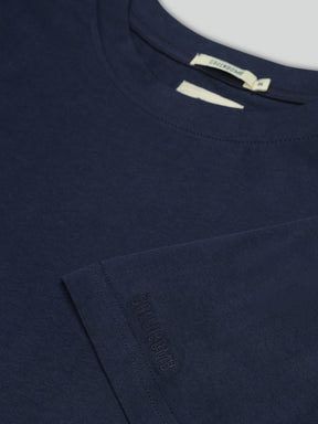 Navy: Lässiges Oversize-T-Shirt aus Bio-Baumwolle für Herren [27021]
