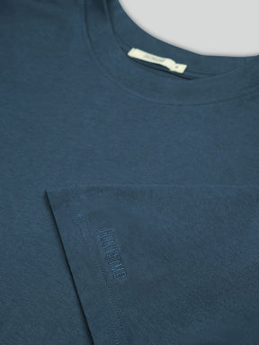 Blue Pine: Lässiges Oversize-T-Shirt aus Bio-Baumwolle für Herren [27041]