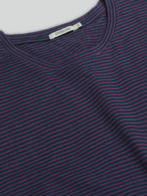 Purple Blue Stripes: Sportliches T-Shirt aus Bio-Baumwolle für Herren [27048]