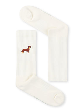 Ecru: Lässige Socken aus Bio-Baumwoll Mix für Unisex [27213]