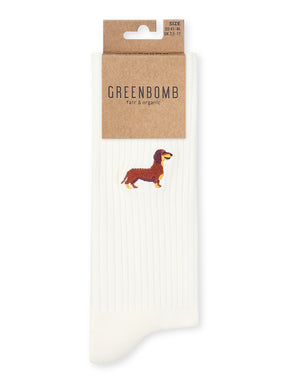 Ecru: Lässige Socken aus Bio-Baumwoll Mix für Unisex [27214]