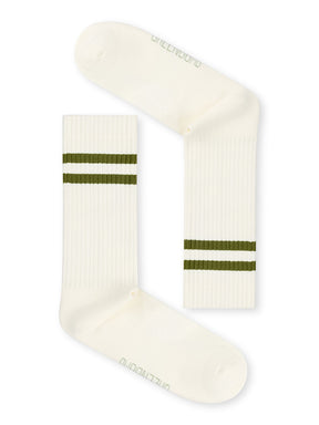 Lime Stripes Tennis Socks