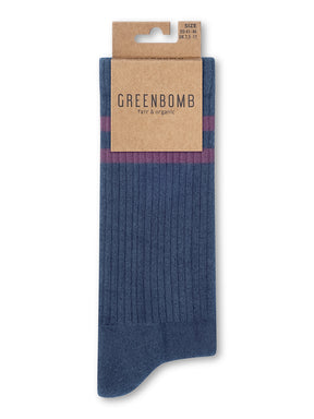 Navy: Lässige Socken aus Bio-Baumwoll Mix für Unisex [27230]