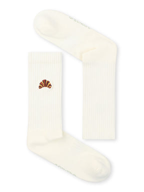 Ecru: Lässige Socken aus Bio-Baumwoll Mix für Unisex [27253]