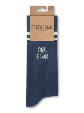 Navy: Lässige Socken aus Bio-Baumwoll Mix für Unisex [27262]
