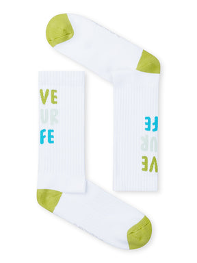 White: Lässige Socken aus Bio-Baumwoll Mix für Unisex [27265]